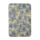 Blaue Maisblumen, wilde Blume auf Honiggelb Badematte (Vorderseite Vertikal)