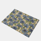 Blaue Maisblumen, wilde Blume auf Honiggelb Fußmatte (Schrägansicht)