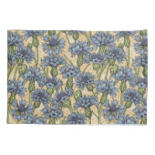 Blaue Maisblumen, wilde Blume auf Honiggelb Kissenbezug (Rückseite-Links)