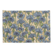 Blaue Maisblumen, wilde Blume auf Honiggelb Kissenbezug (Rückseite-Rechts)