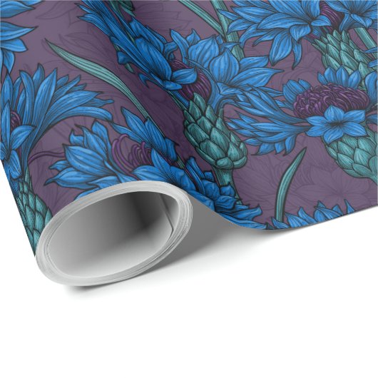 Blaue Maisblumen, wilde Blume Geschenkpapier (Rolleneckpunkt)