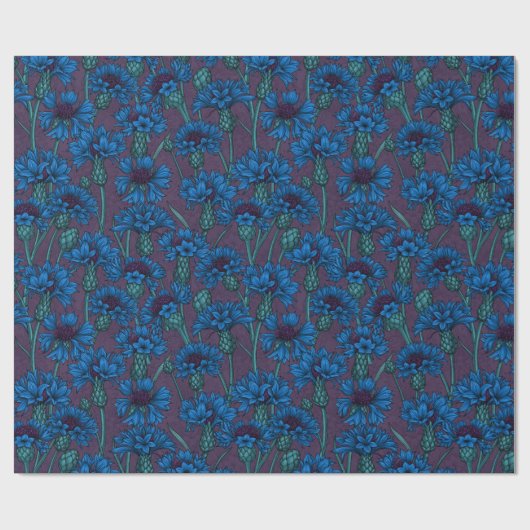 Blaue Maisblumen, wilde Blume Geschenkpapier (Flach)
