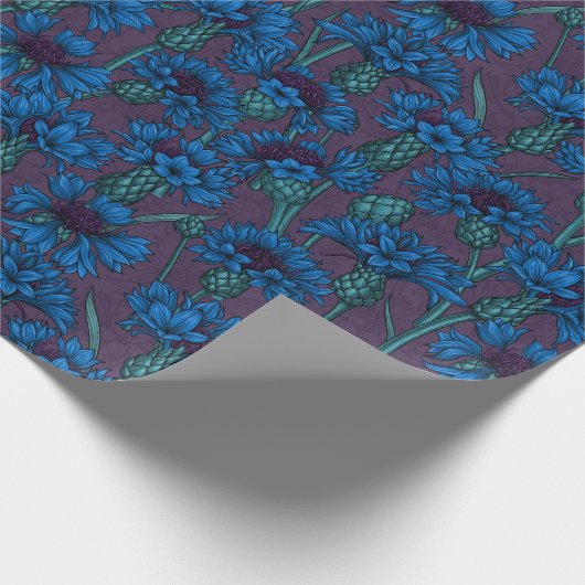 Blaue Maisblumen, wilde Blume Geschenkpapier (Ecke)