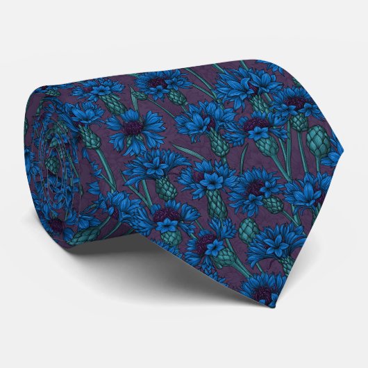 Blaue Maisblumen, wilde Blume Krawatte (Gerollt)