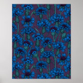 Blaue Maisblumen, wilde Blume Poster (Vorne)