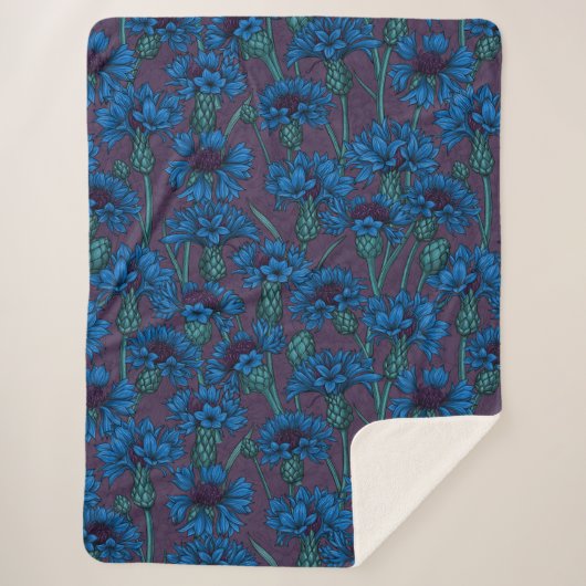 Blaue Maisblumen, wilde Blume Sherpadecke (Vorderseite)