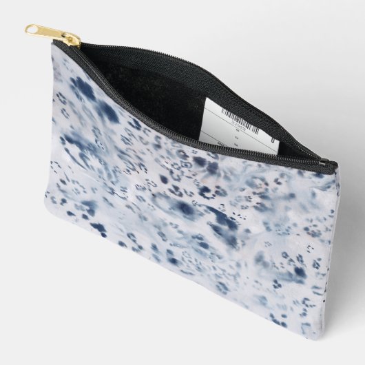 Blaue Make-up Kosmetiktüte Leopard Muster Gepard Zubehörtasche (Offen)