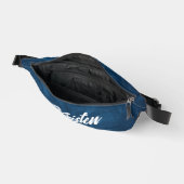Blaue Malerei Moderner Weißer Text Bauchtasche (Offen)