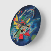 Blaue Malerei von Wassily Kandinsky Runde Wanduhr (Winkel)