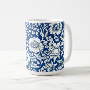 Blaue Malve Vintage-Muster Tasse