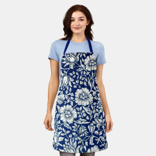 Blaue Malve, vintage Muster von William Morris Schürze