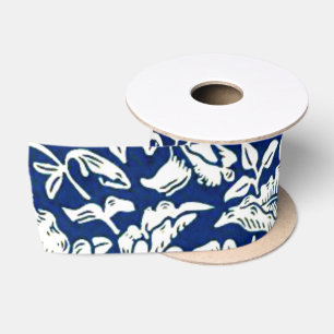 Blaue Malve von William Morris Satinband