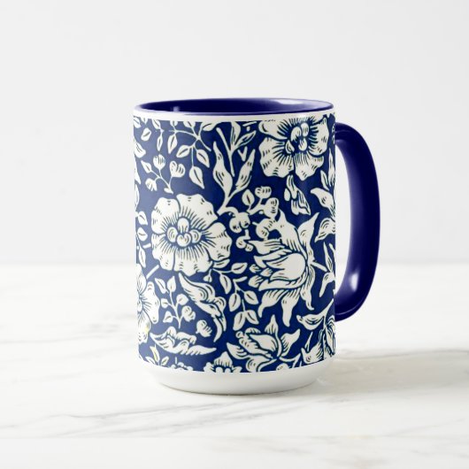 Blaue Malve von William Morris, Tasse (VorderseiteRechts)