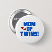 Blaue Mama von Twins Button (Vorne & Hinten)
