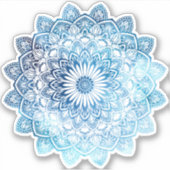 Blaue Mandala Aufkleber (Vorderseite)