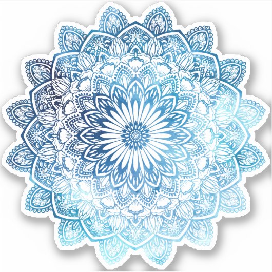 Blaue Mandala Aufkleber (Vorderseite)