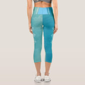 Blaue Mandala Capri Leggings (Rückseite)