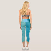 Blaue Mandala Capri Leggings (Rückseite)