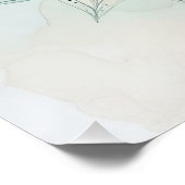 Blaue Mandala-Designs in Teal Poster (Ecke)