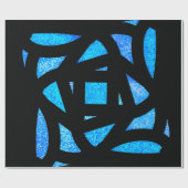Blaue Mandala-Funkeln Geschenkpapier (Flach)