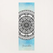 Blaue Mandala Geometric Mustername Yogamatte (Rückseite)
