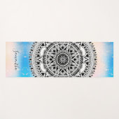 Blaue Mandala Geometric Mustername Yogamatte (Vorderseite (Horizontal))