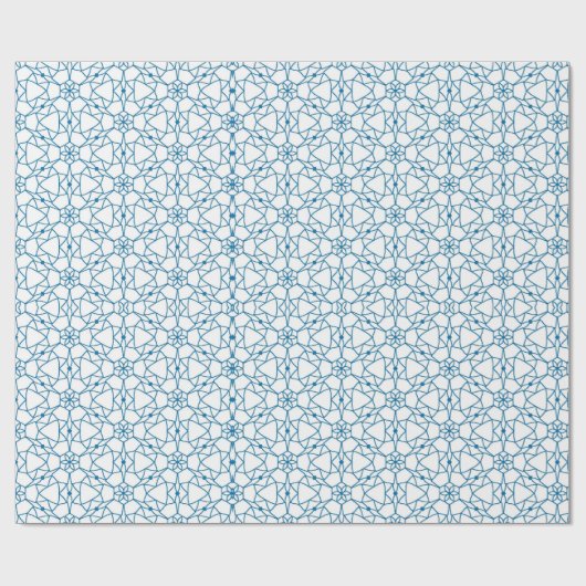 Blaue Mandala-Geometrie Geschenkpapier (Flach)