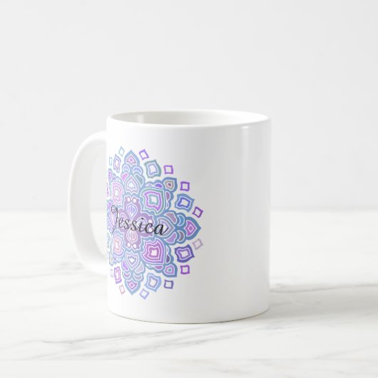 Blaue Mandala Kaffeetasse (Vorderseite Links)