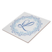 Blaue Mandala-Keramikfliese Fliese (Seite)