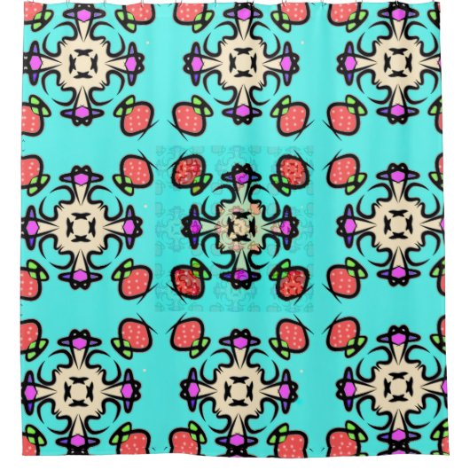 Blaue Mandala-Kunst Duschvorhang (Vorderseite)