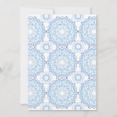 Blaue Mandala-Muster Einladung (Rückseite)