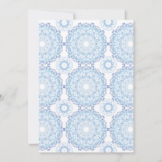 Blaue Mandala-Muster Einladung (Rückseite)