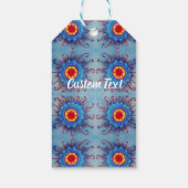 Blaue Mandala-Muster-Geschenkkarte Geschenkanhänger (Rückseite)