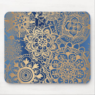 Blaue Mandala-Muster Mousepad
