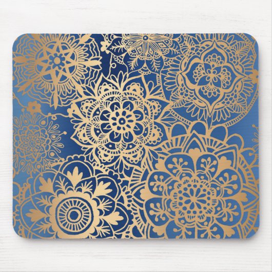 Blaue Mandala-Muster Mousepad (Vorne)