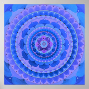 Blaue Mandala Poster