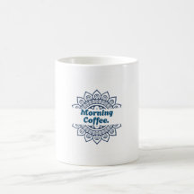 Blaue Mandala-Split-Muster-Morgencafé-Keramik 