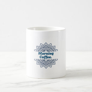 Blaue Mandala-Split-Muster-Morgencafé-Keramik  Kaffeetasse