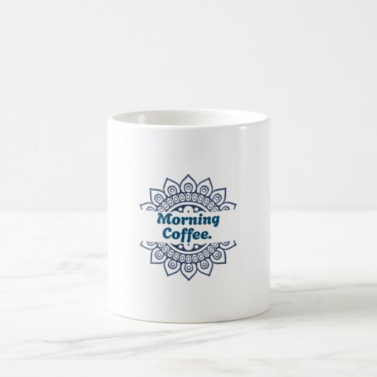Blaue Mandala-Split-Muster-Morgencafé-Keramik Kaffeetasse (Mittel)