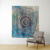 Blaue Mandala-Tapisserie Wandteppich (Beispiel)