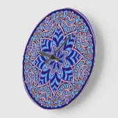 Blaue Mandala-Wanduhr Große Wanduhr (Winkel)