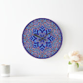 Blaue Mandala-Wanduhr Große Wanduhr (Zuhause)
