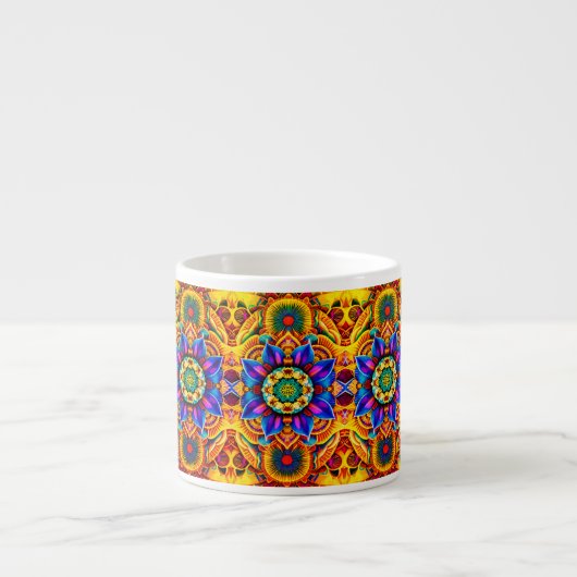 Blaue Mandala-Wasserflasche Espressotasse (Vorderseite)