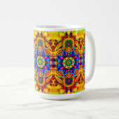 Blaue Mandala-Wasserflasche Kaffeetasse (VorderseiteRechts)