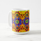 Blaue Mandala-Wasserflasche Kaffeetasse (Vorderseite Links)