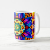 Blaue Mandala-Wasserflasche Kaffeetasse (VorderseiteRechts)