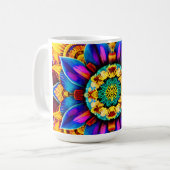 Blaue Mandala-Wasserflasche Kaffeetasse (Vorderseite Links)