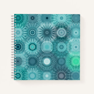 Blaue Mandalas Abstrakte Verzierte Muster Notizblock