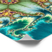 Blaue Mandelbrot-Fraktale Poster (Ecke)