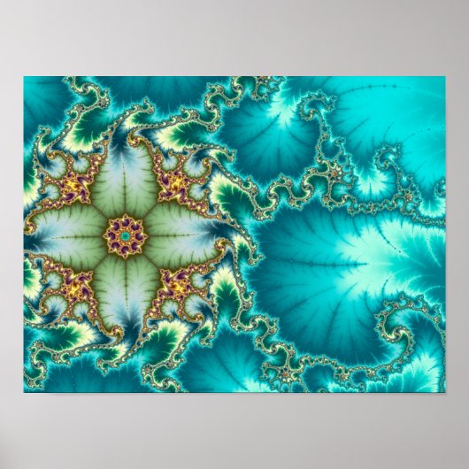 Blaue Mandelbrot-Fraktale Poster (Vorne)